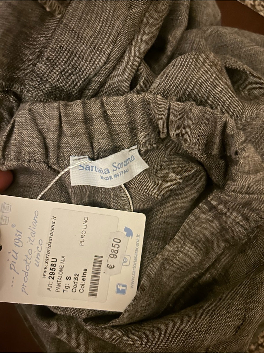 100% Linen Made in Italy NWT Extra Wide Leg Women’s Trouser Pants size Small - Picture 9 of 10